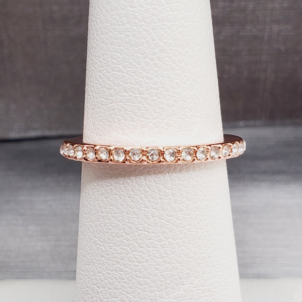 Rose Gold Tone Diamond Band Ring